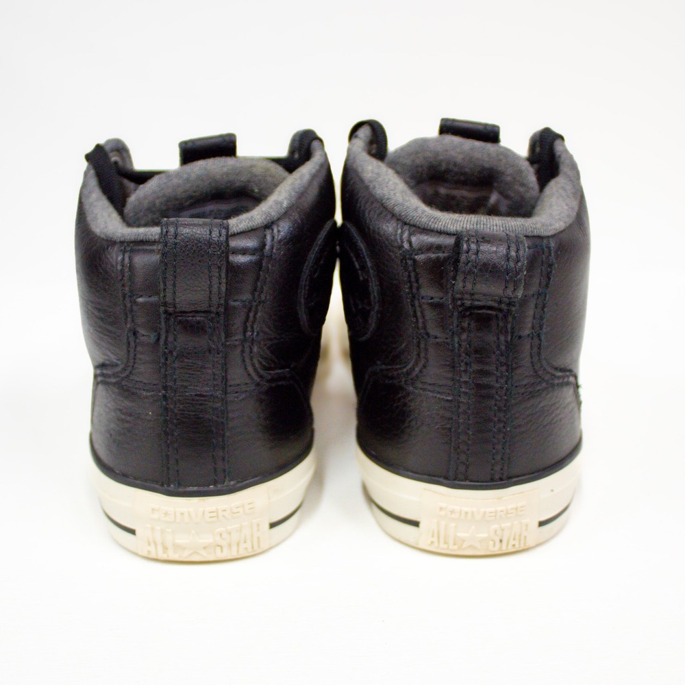 Converse Chuck Taylor All Star Black Leather High Top Sneaker W 7.5 / M 5.5 - Picture 4 of 8